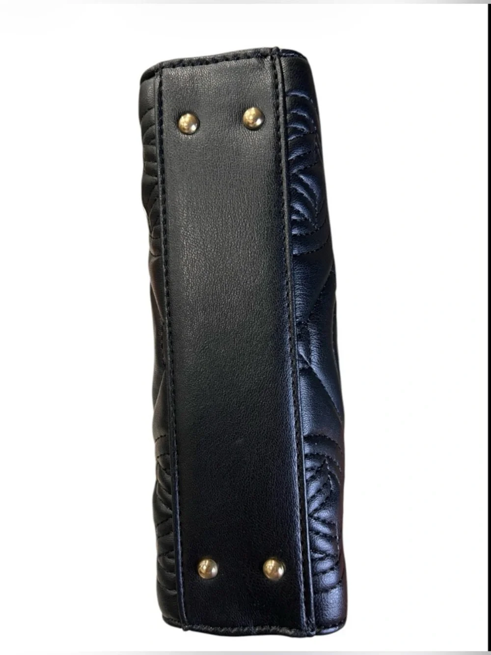 Valentino Orlandi Quilted Vegan Leather Satchel with Black w/Gold Hardware NWT - Picture 4 of 5